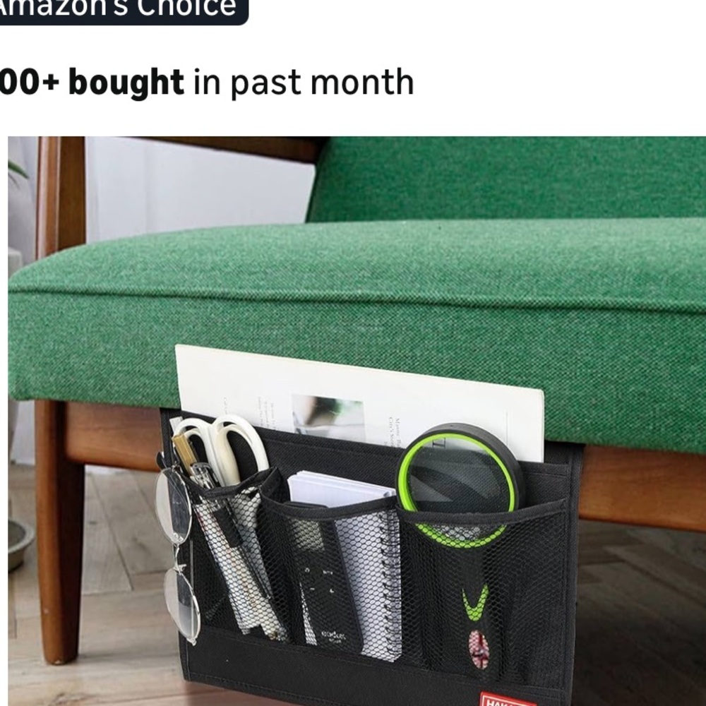 Bedside Caddy, Remote Holder for Bed, Storage Organizer - Picture 4 of 10